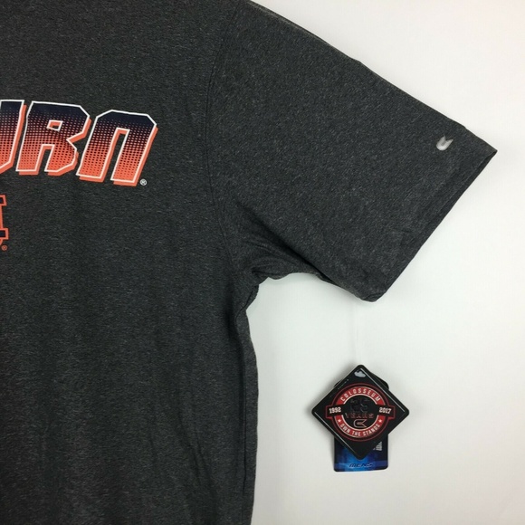 Auburn Tigers Mens Logo Short Sleeve Grey Tee - Picture 3 of 8